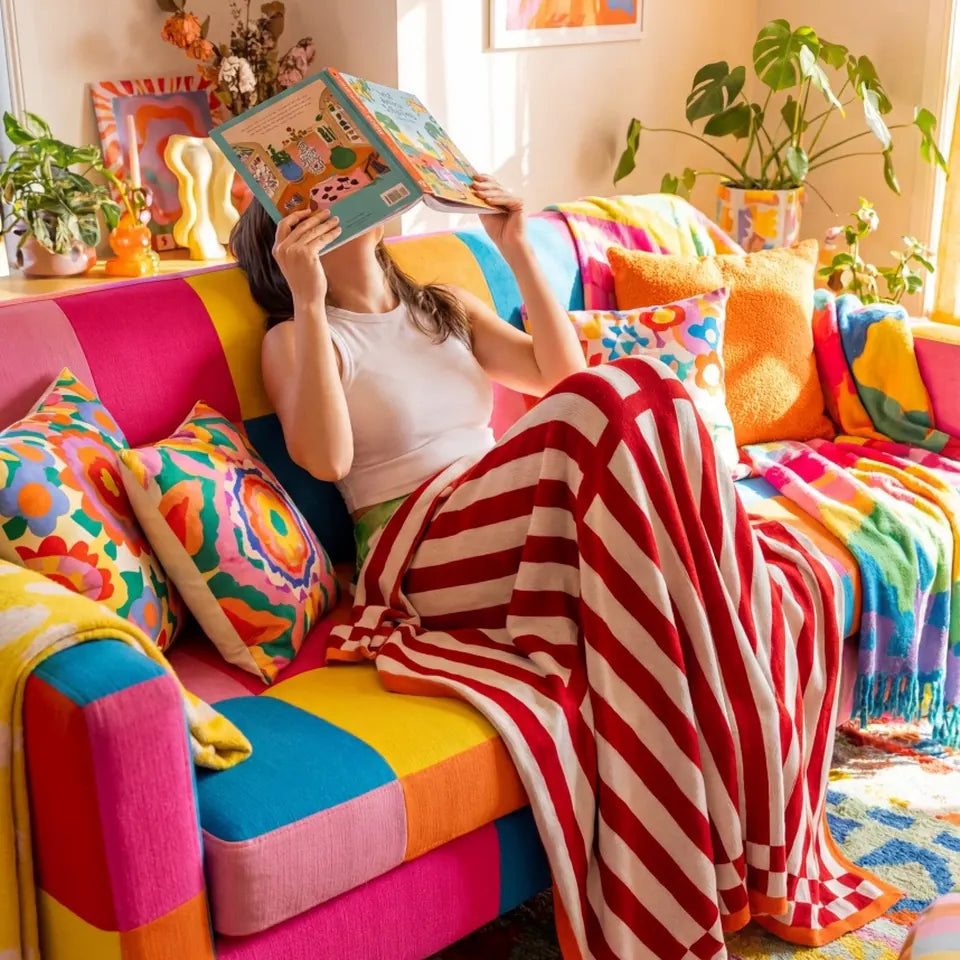 Bold Stripe Throw — Cotton comfort with a playful twist