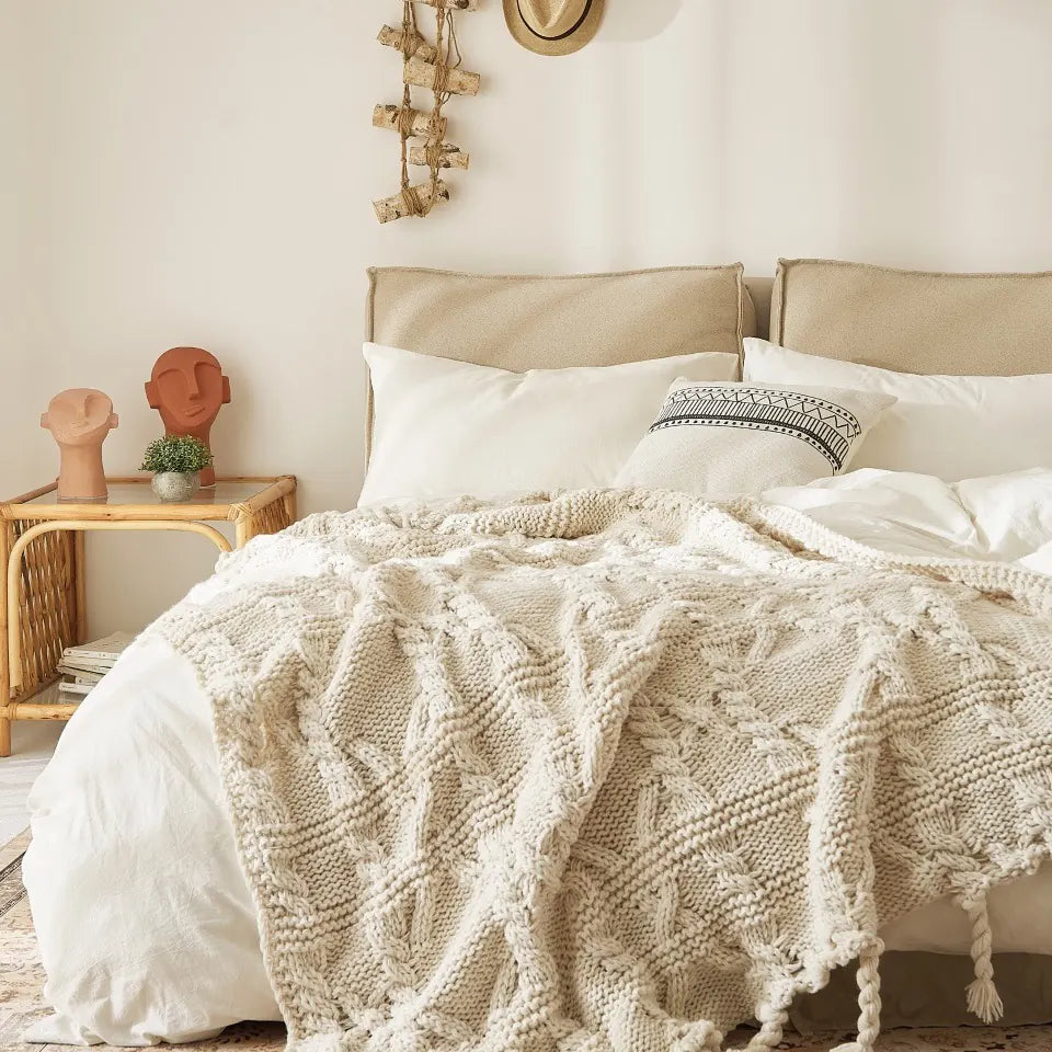 Ivory Fringe Throw 1