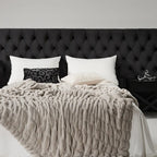 Plush Cable Throw in Gray