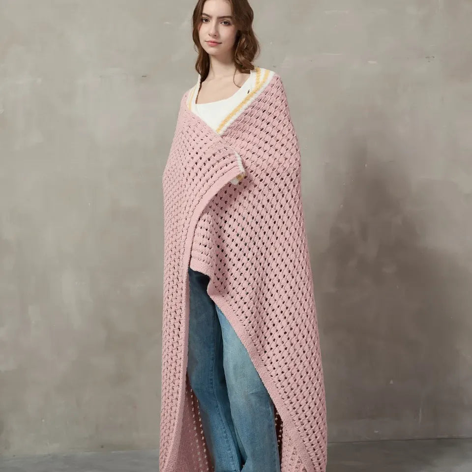 Pink Chenille Throw 1