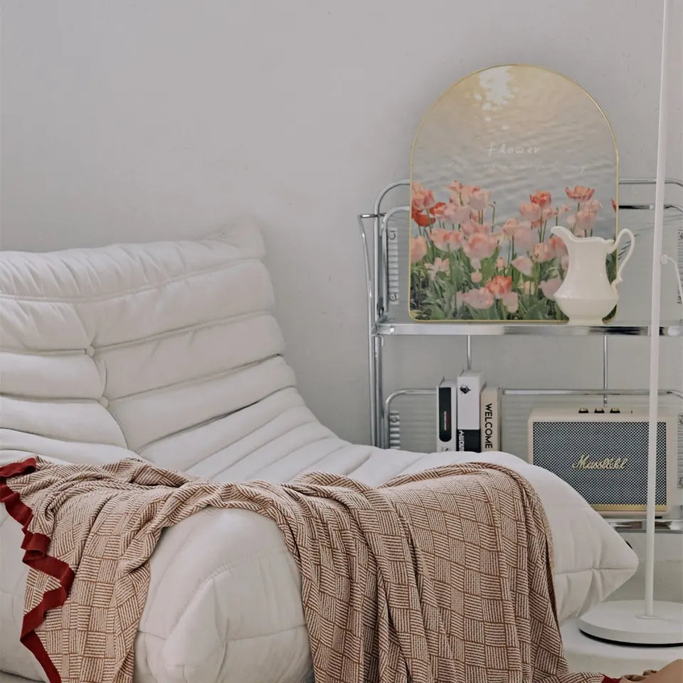 Diamond Weave Throw — Orange