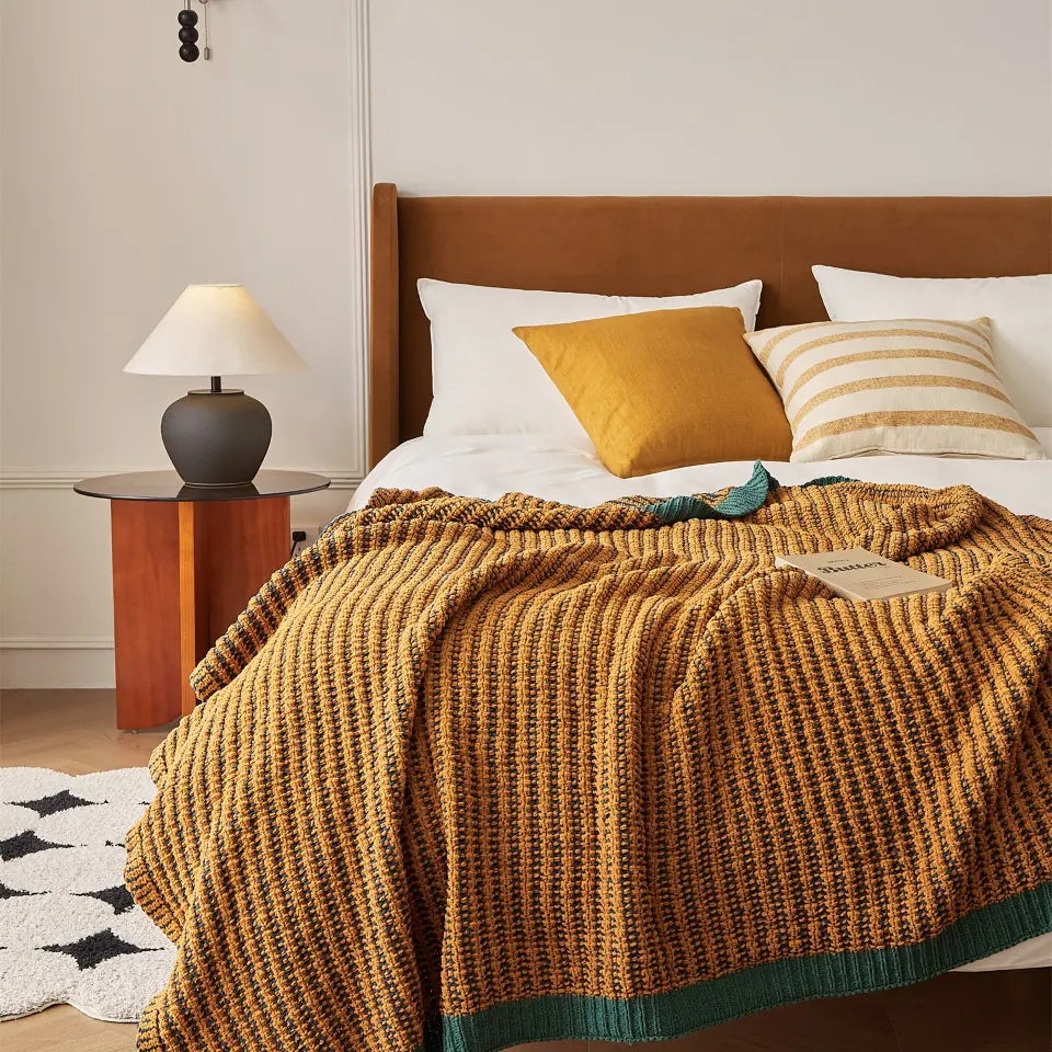 Ribbed Edge Throw — Orange
