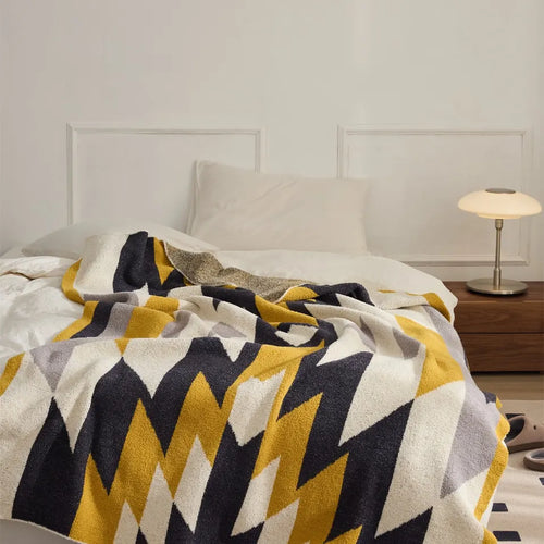 Abstract Geo Throw — Mustard Yellow