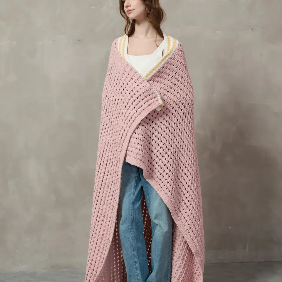 Pink Chenille Throw 2