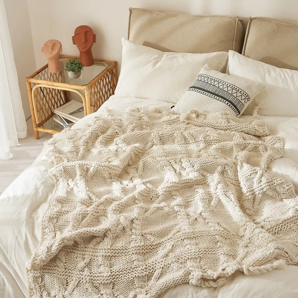 Ivory Fringe Throw 2