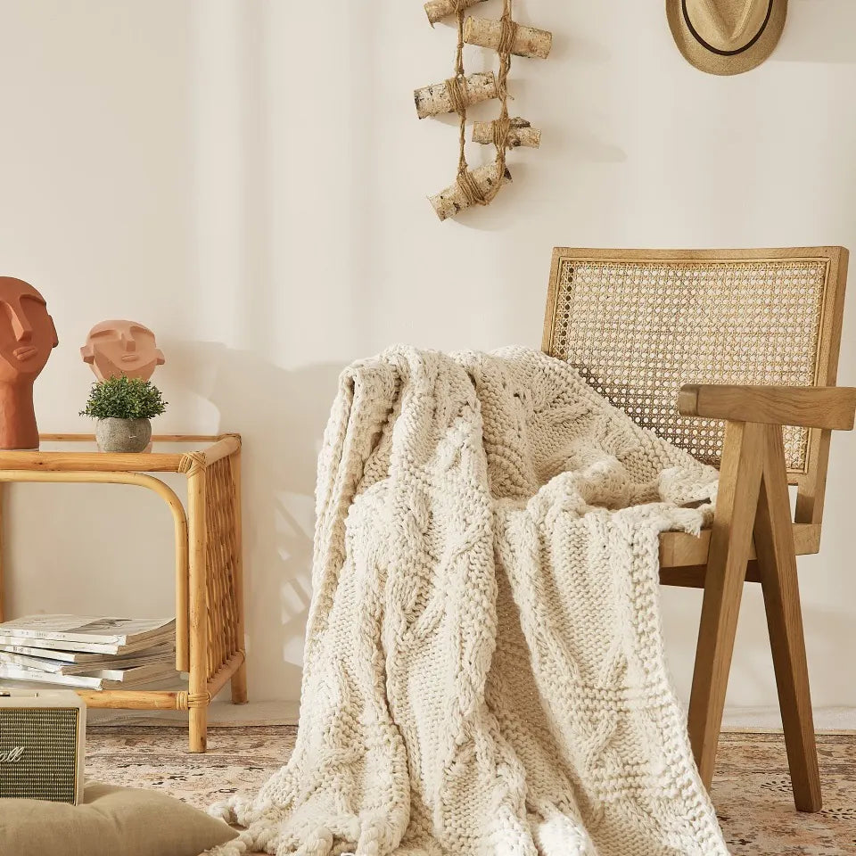 Ivory Fringe Throw 4