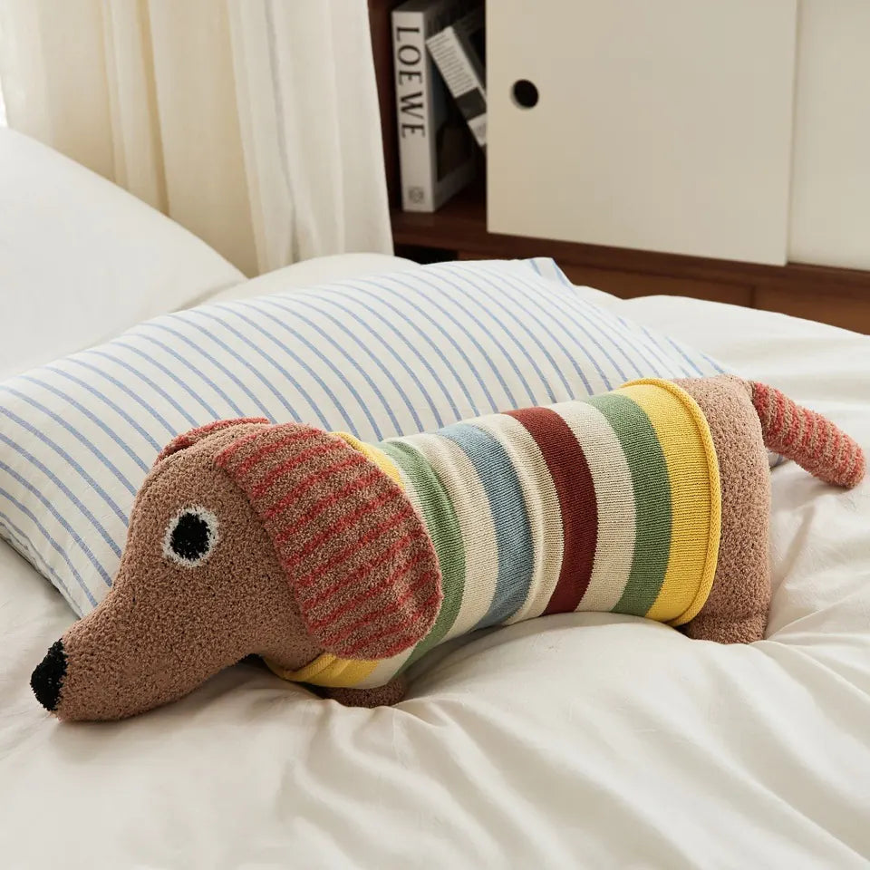 Striped Dachshund Pillow 4