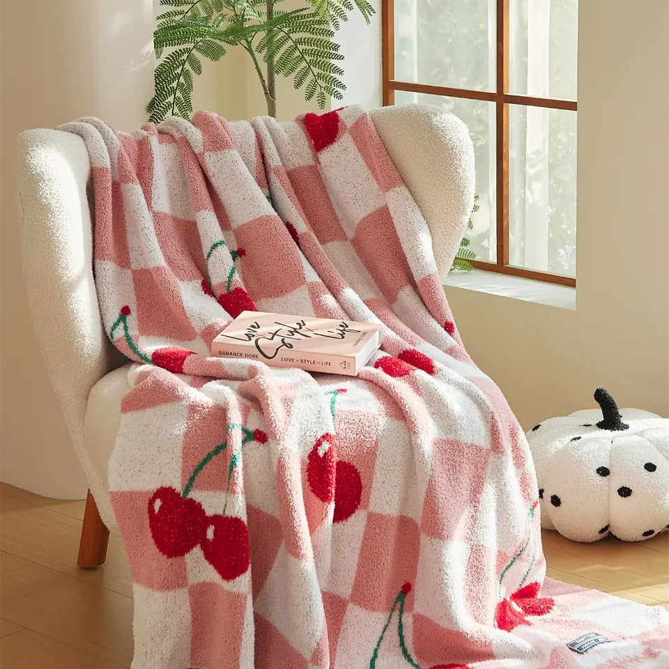 Cherry Gingham Throw 4