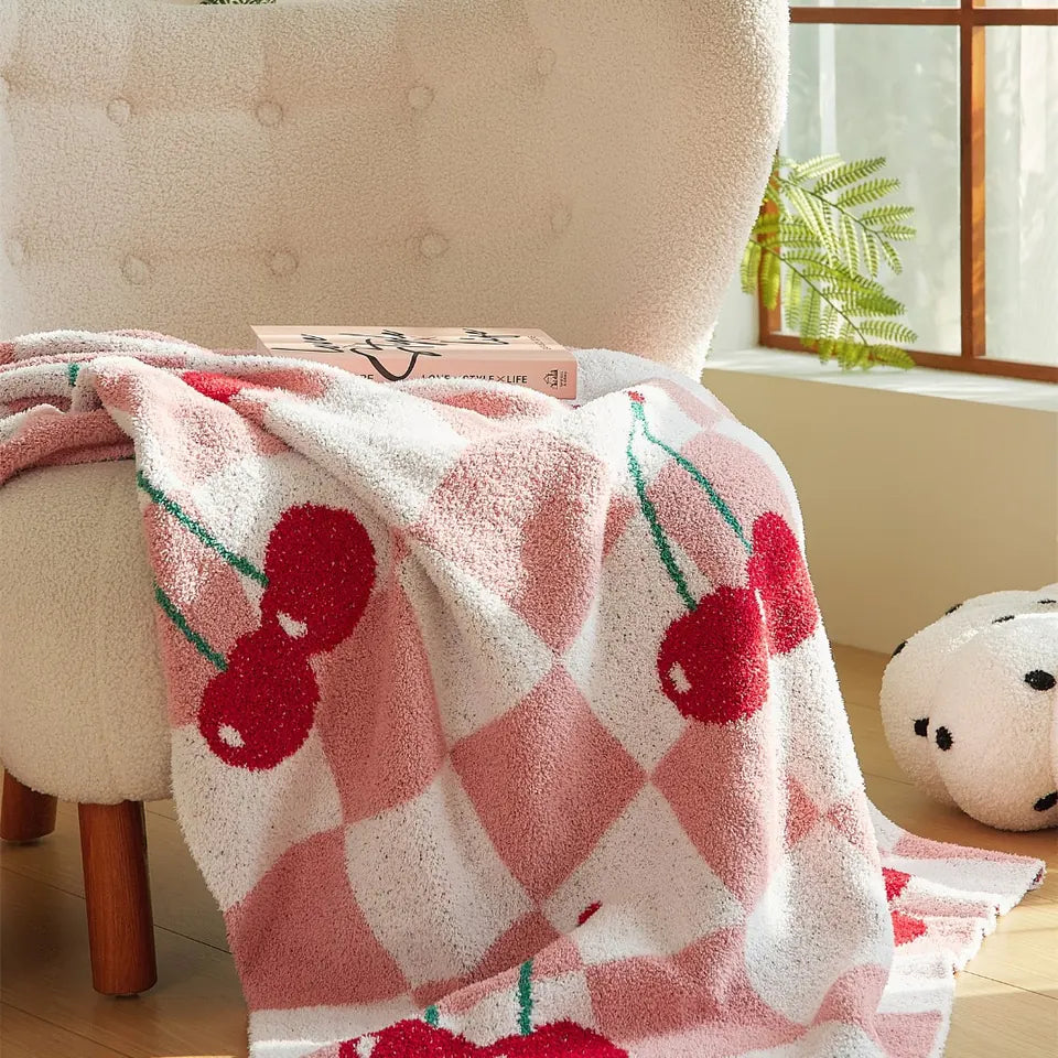 Cherry Gingham Throw 5
