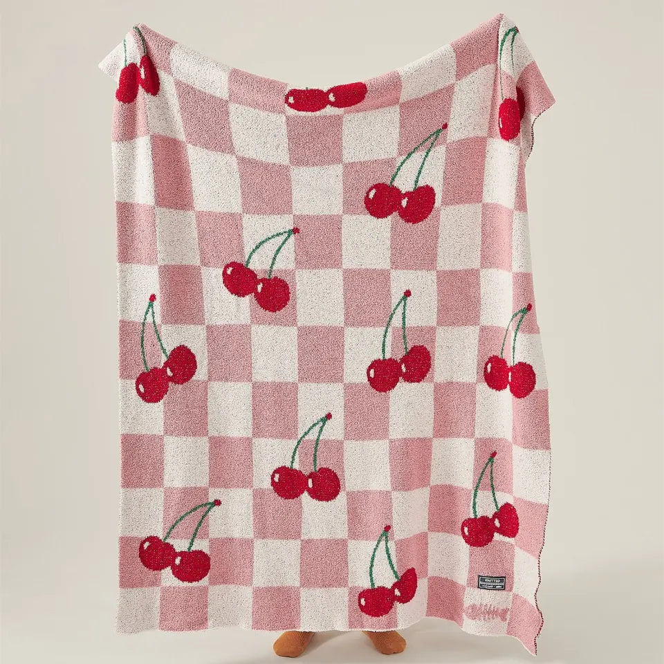 Cherry Gingham Throw 6