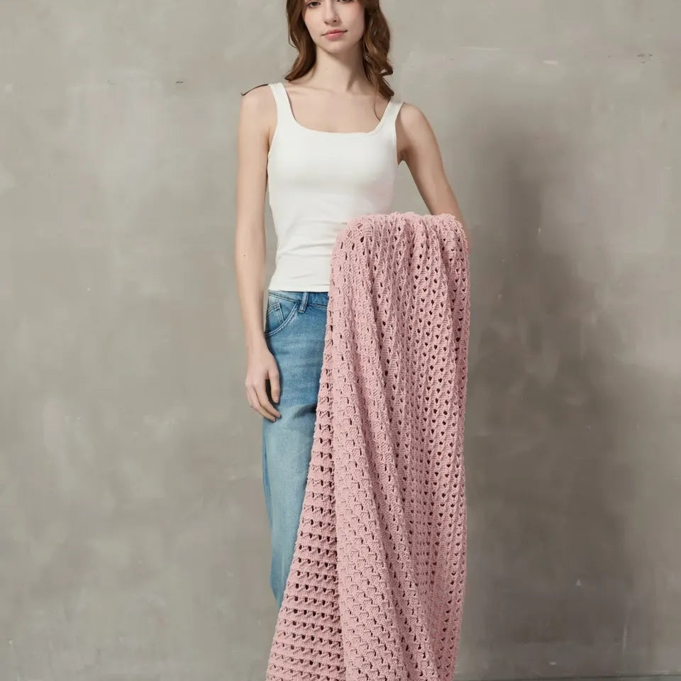 Pink Chenille Throw 8