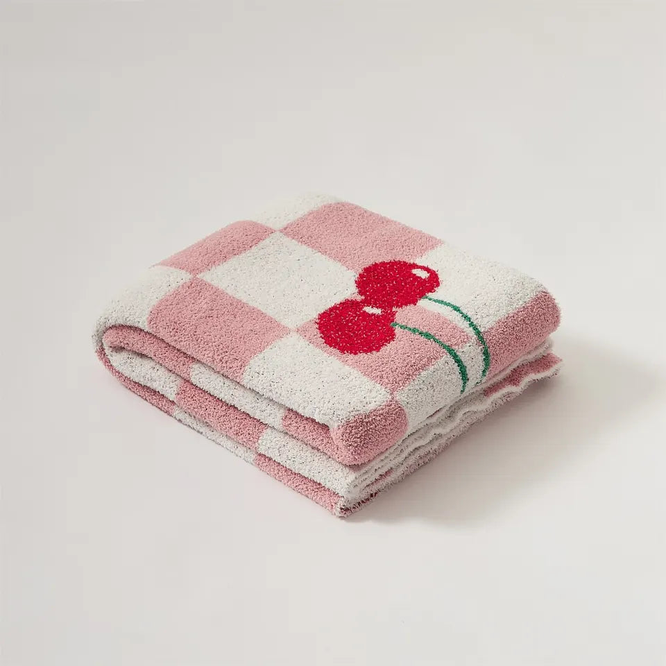 Cherry Gingham Throw 9