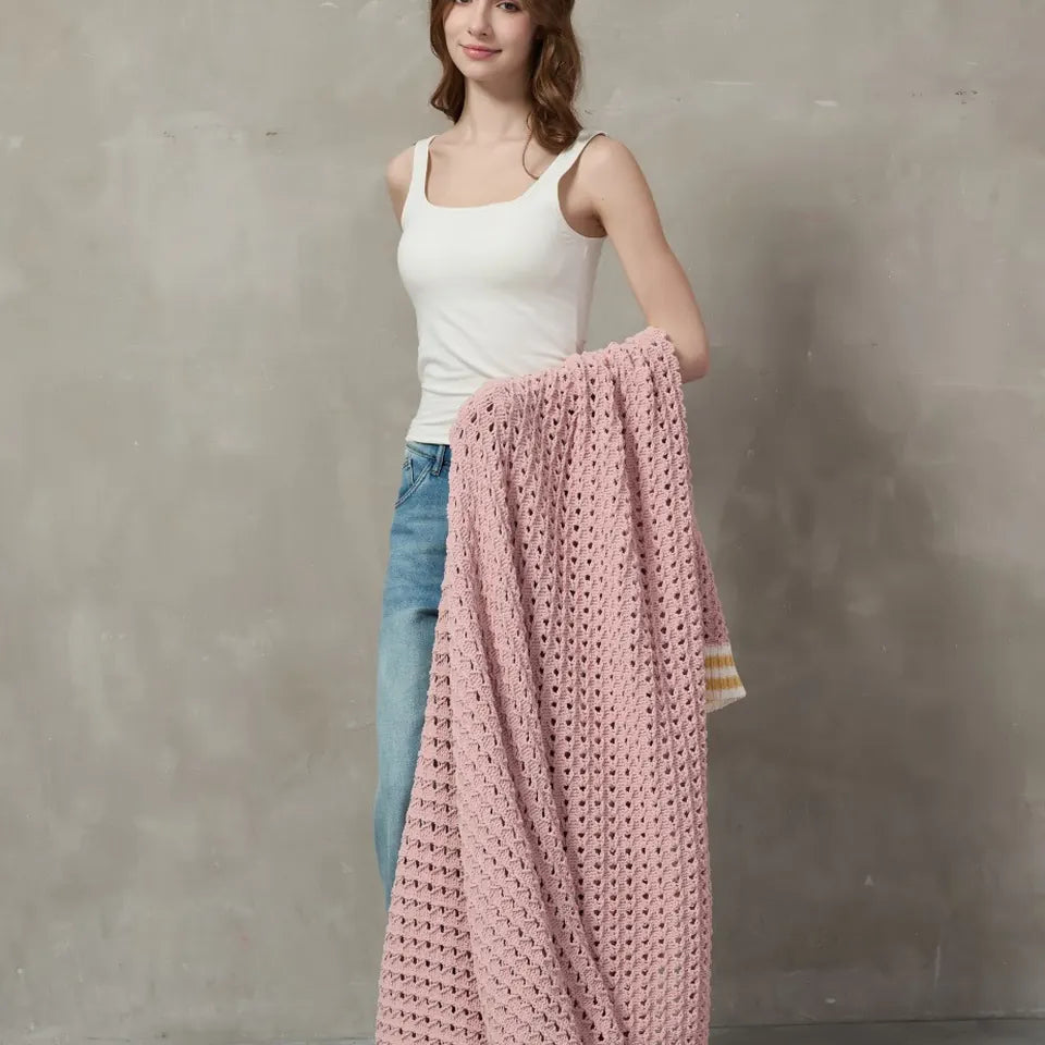 Pink Chenille Throw 9
