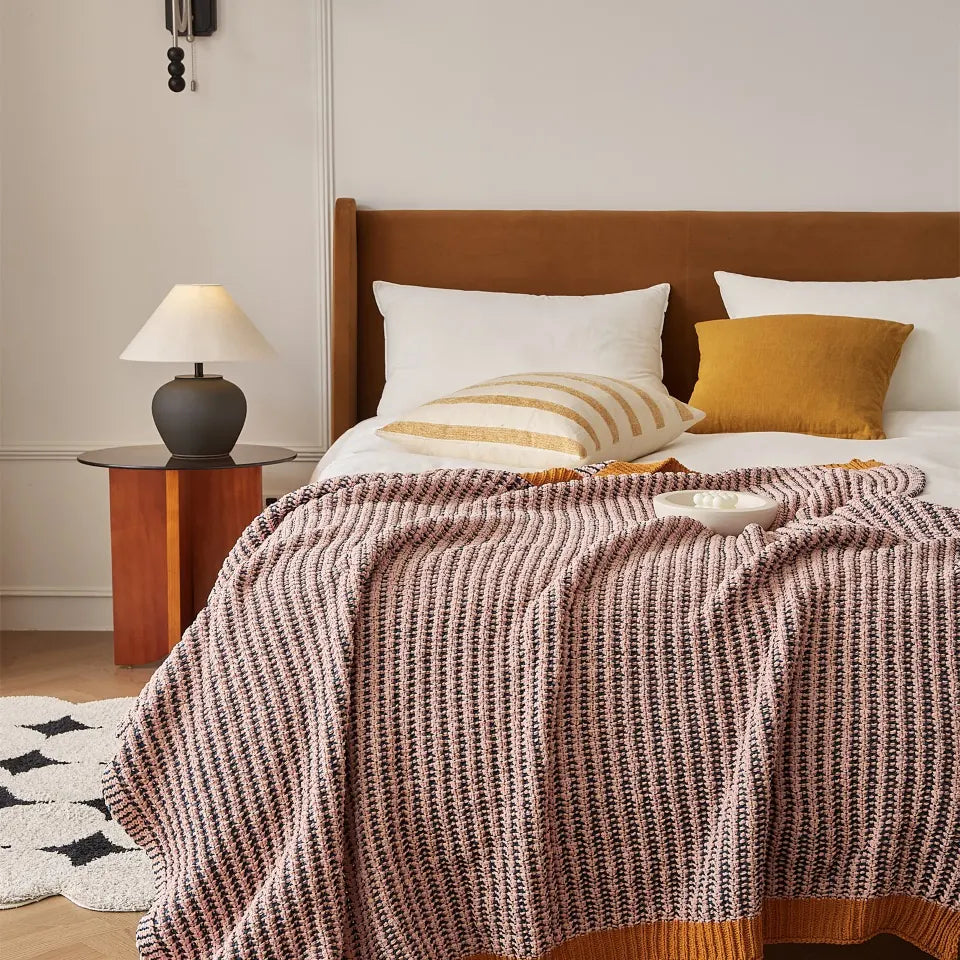 Ribbed Edge Throw — Green