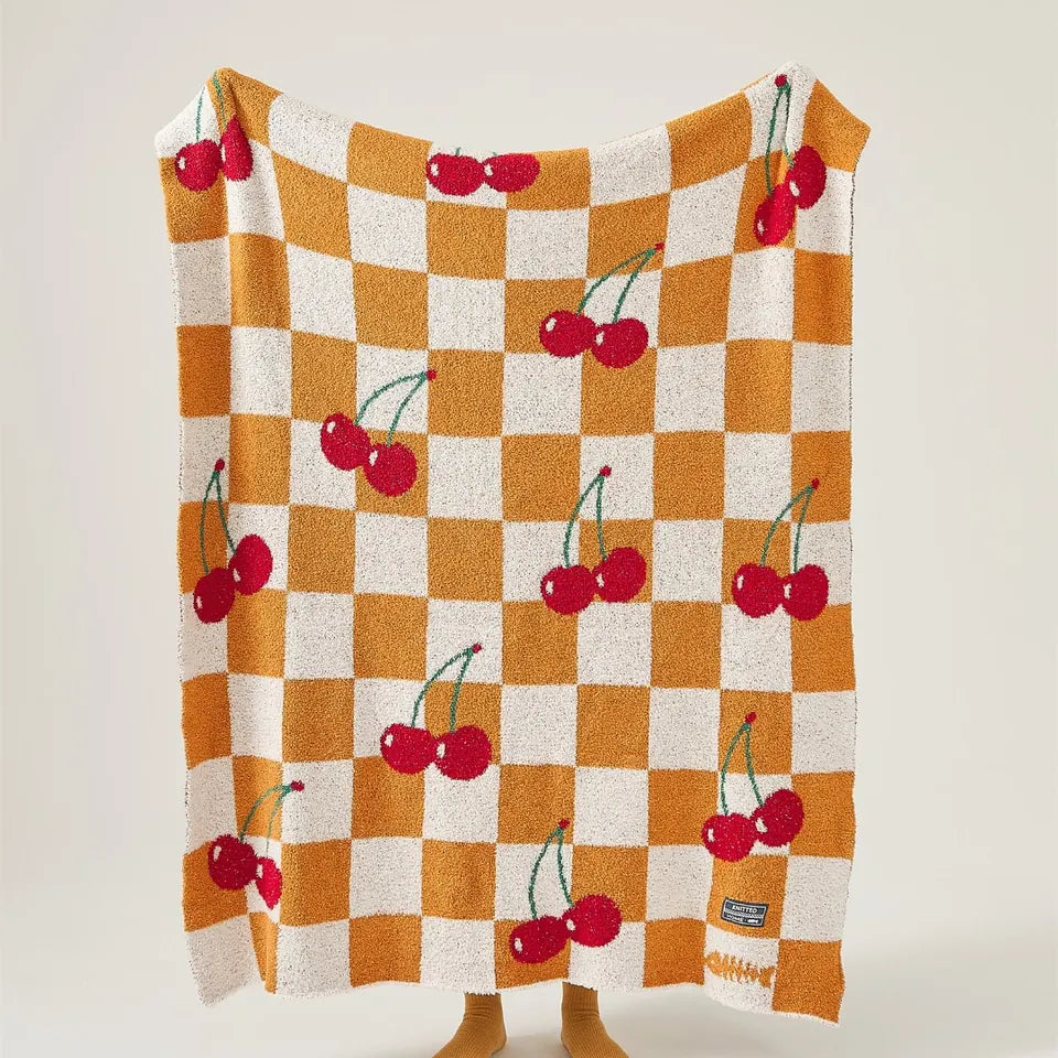 Cherry Gingham Throw 15