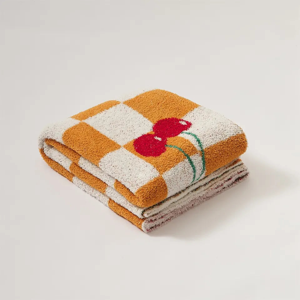 Cherry Gingham Throw 17