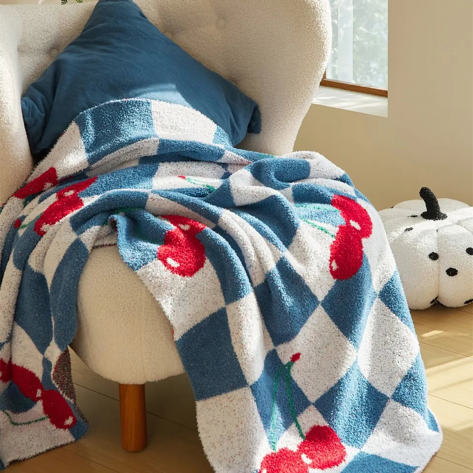 Cherry Gingham Throw 24