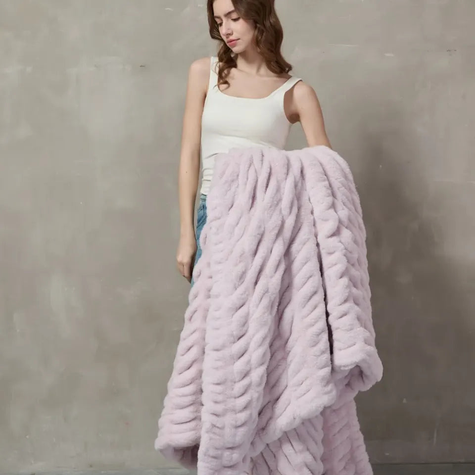 Plush Cable Throw 54