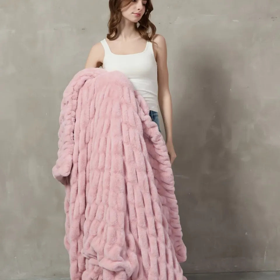 Plush Cable Throw 56