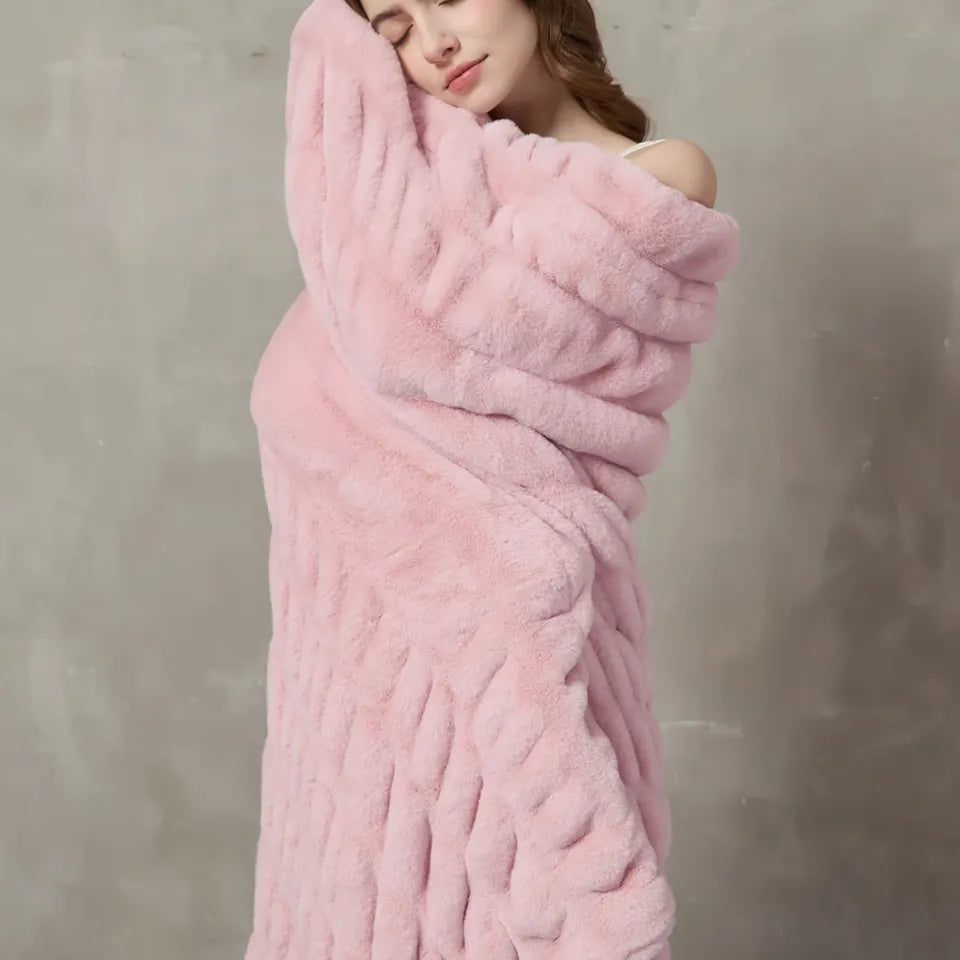 Plush Cable Throw 63