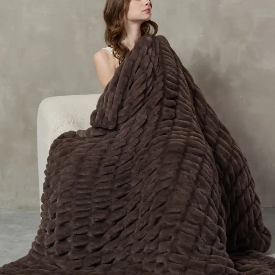 Plush Cable Throw 72