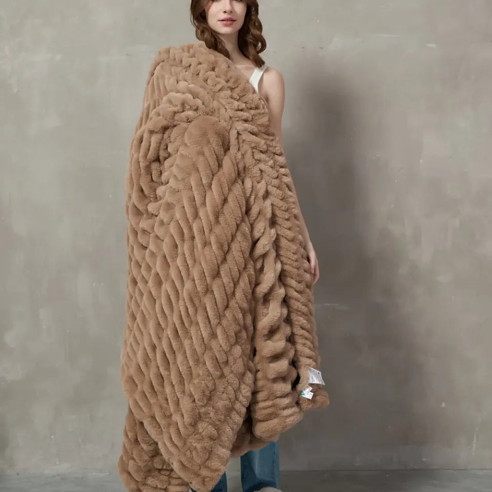 Plush Cable Throw 74