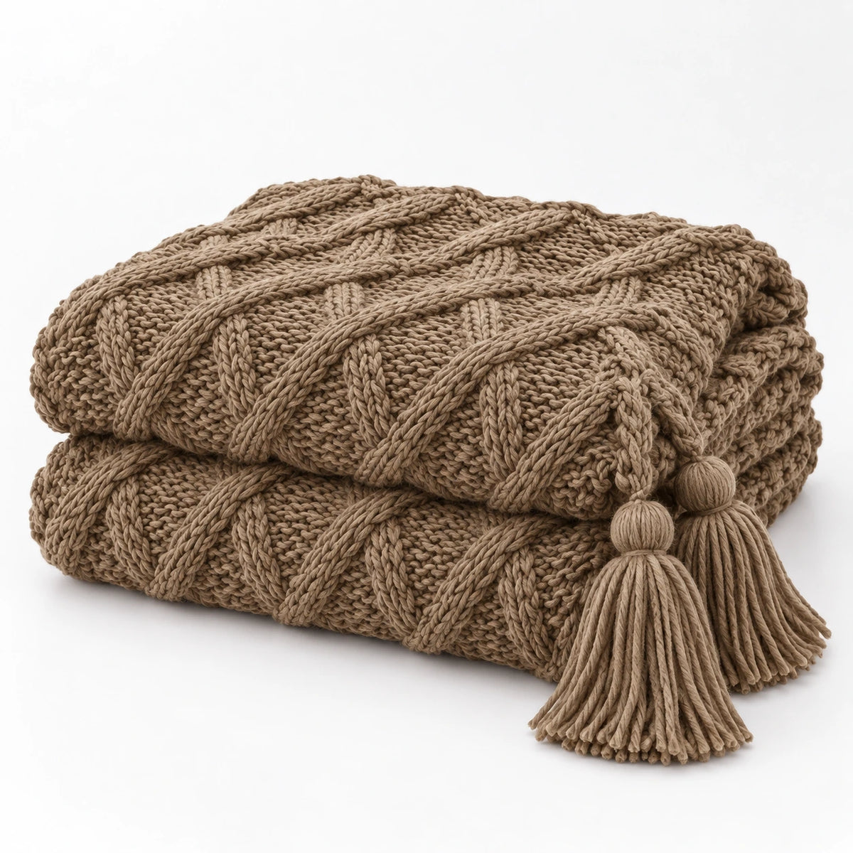 Chunky Knit Throw white background product image