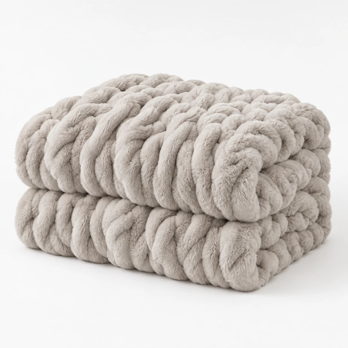 Plush Cable Throw white background product image