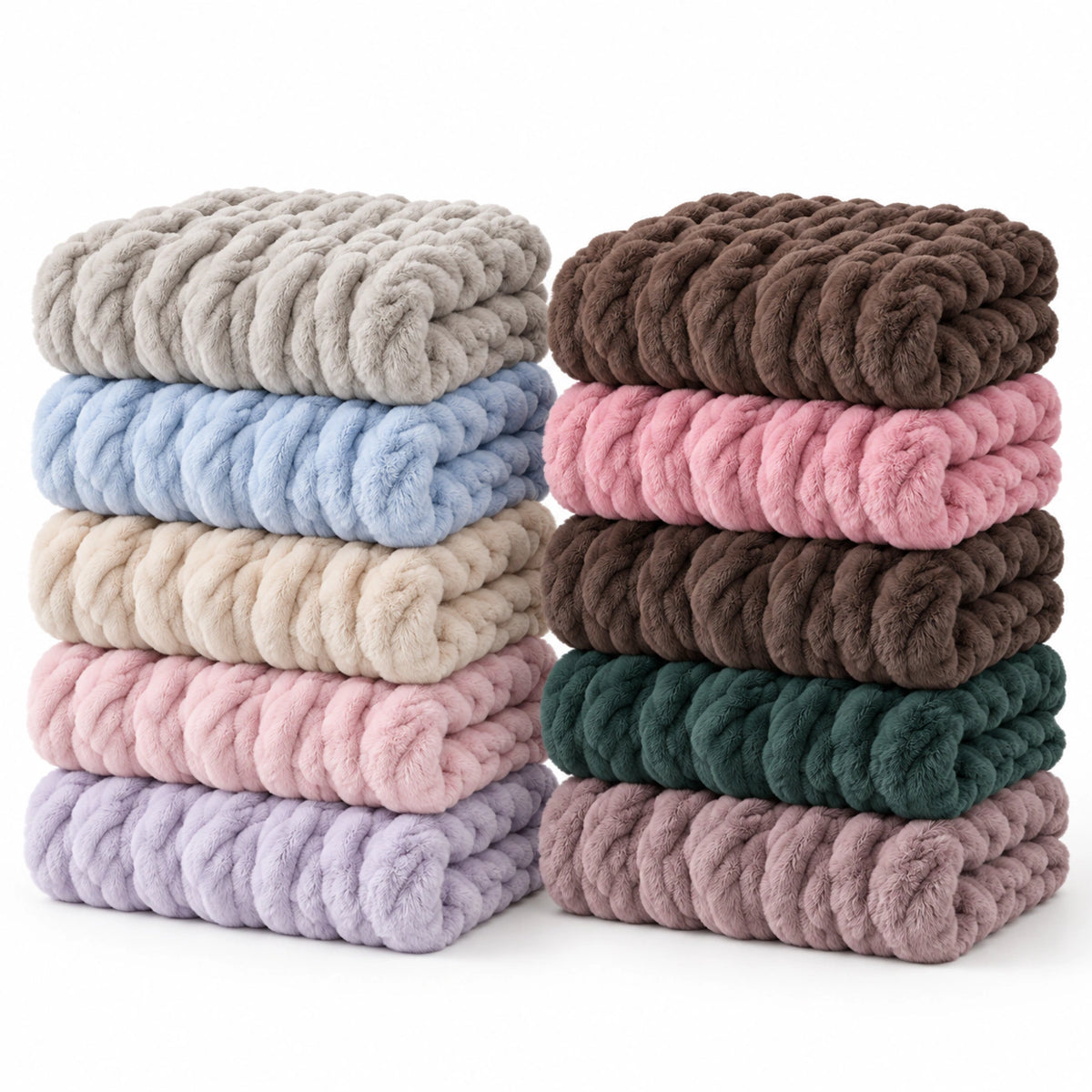 Plush Cable Throw white background product image