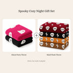 Spooky Cozy Night Gift Set: Ghost Party Throw + Skull Flash Throw